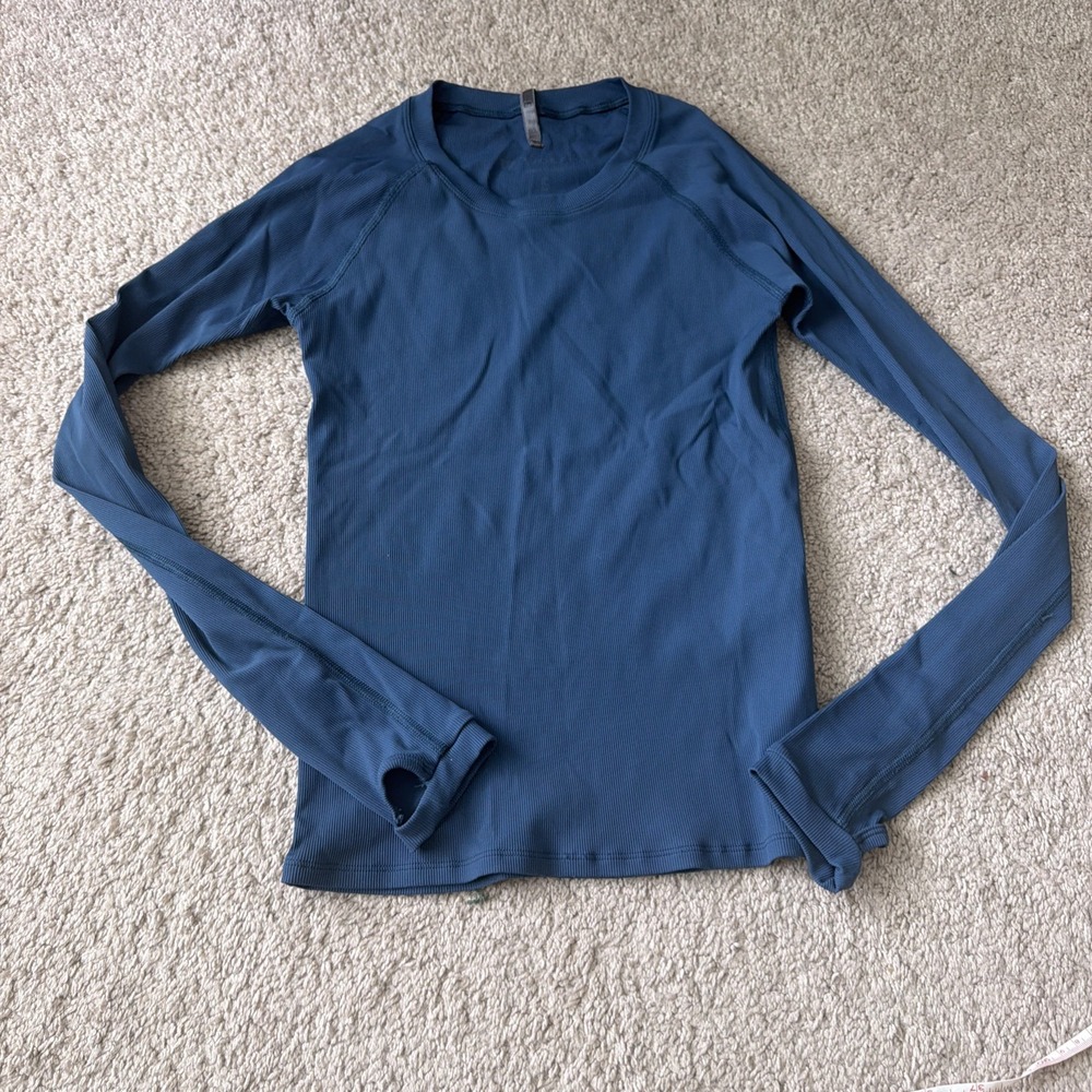 WOLACO Shirt Women's S Performance Long Sleeve Athletic Workout Gym Blue
